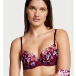 NWOT Victoria's Secret Dream Angels Lightly-Lined Floral Embroidery Demi Bra